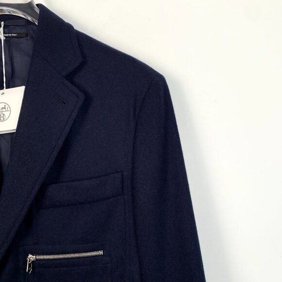 Hermès Mens Wool Blazer Jacket Size 33 Navy Blue Made In Italy - Picture 3 of 8